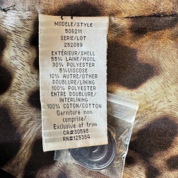 Vintage MarCona Wool Blend Winter Jacket • Purple Piped Coat Y2K Minimalist - Picture 6 of 7